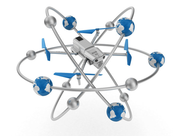 无人机绕地球飞行。图片下载