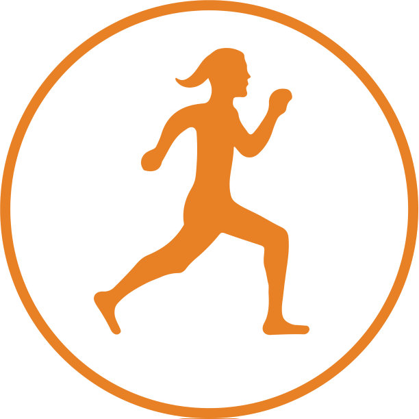 运行女性人物图标橙色eps图片下载