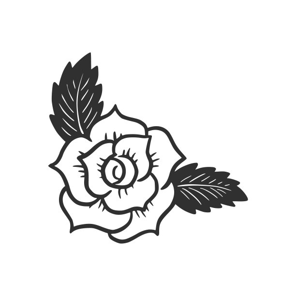 手绘玫瑰花。涂鸦素描风格。图片下载