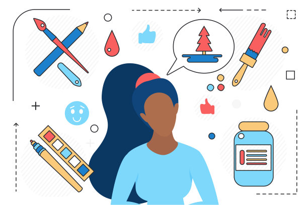 专业美术师的工作流程、工具、美术工作室代理、设计师用物品绘制图片下载