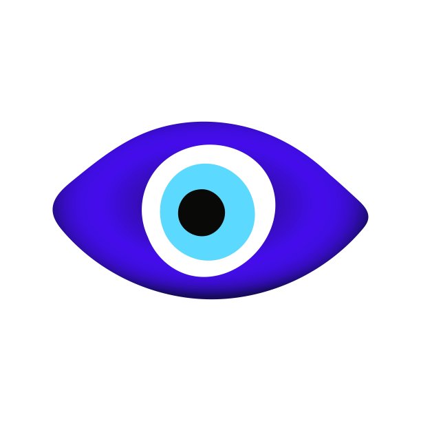 蓝色东方邪眼符号护身符平面风格设计矢量插图。图片下载