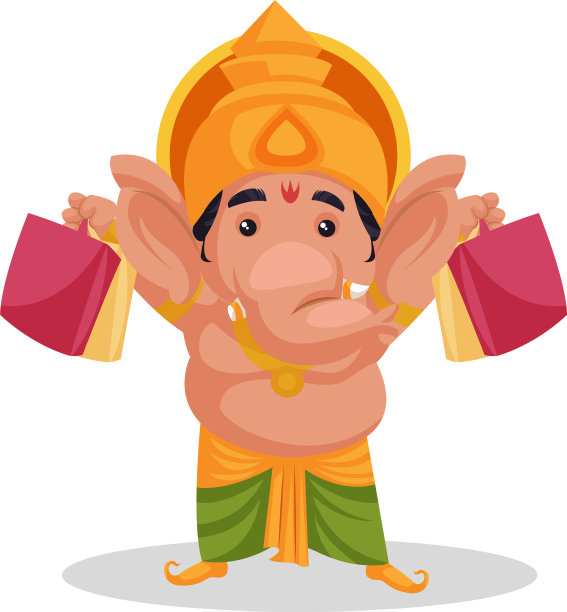 迦内萨神的卡通人物图片下载