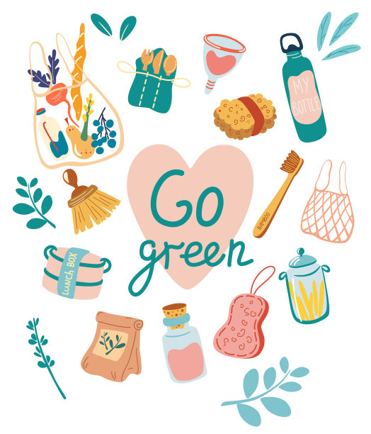 零废物元素，无塑料环保概念图片下载