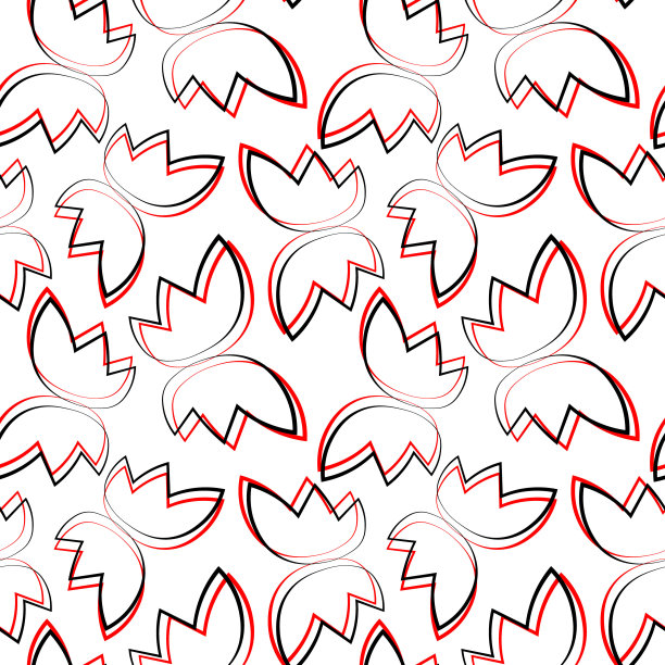 无缝矢量模式与轮廓红色翅膀图片下载