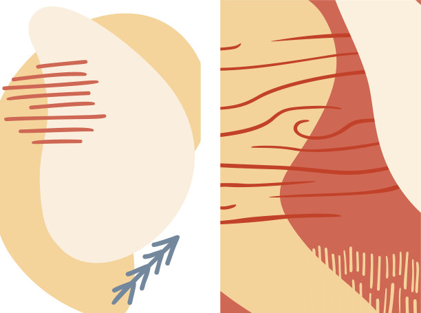 抽象的有机形状和手画线图片下载