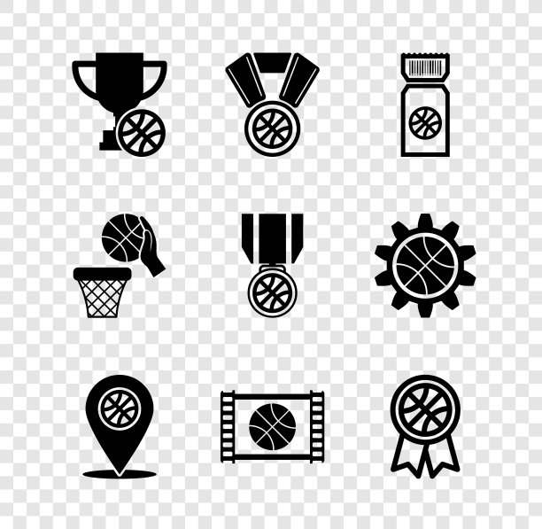 篮球赛事奖项图标组合图片下载