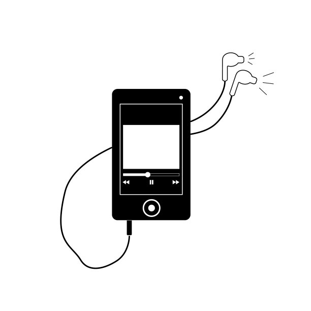 矢量图标插图音乐播放器图标隔离在白色。图片下载