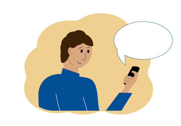 一个手里拿着手机的男人的插图图片下载