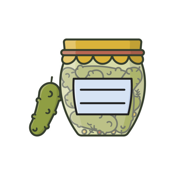 坛子腌菜孤立矢量插图图片下载