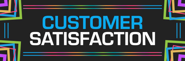 顾客满意深色彩色随机边界水平图片下载