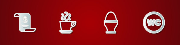 Set paper or financial check咖啡杯鸡肉图片下载