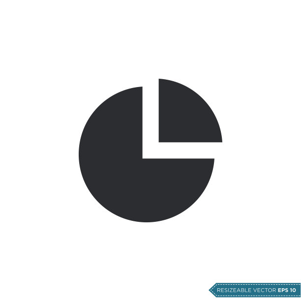 饼图图标矢量模板插图设计图片下载