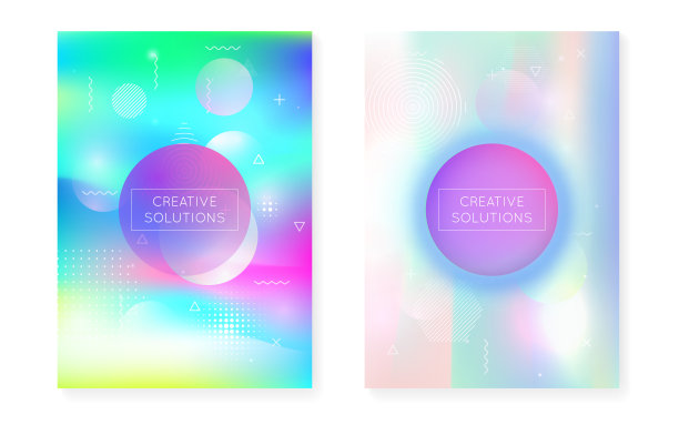 全息图模式。蓝色复古设计。运动点。抽象的背景。霓虹灯纹理。光平面。科学传单。科技多色背景。紫色的全息图模式图片下载