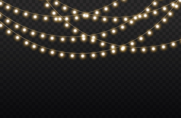 圣诞金光花环，led霓虹灯。图片下载