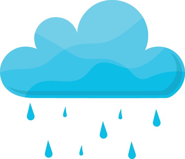 蓝云大雨标志概念矢量图标设计，秋季或秋季活动标志，干燥天气标志，温带气候元素Stock插图图片下载