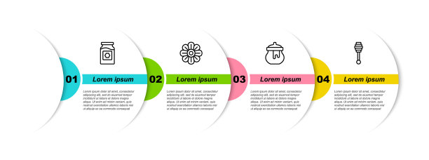 设置线罐蜂蜜花和蜂蜜勺图片下载