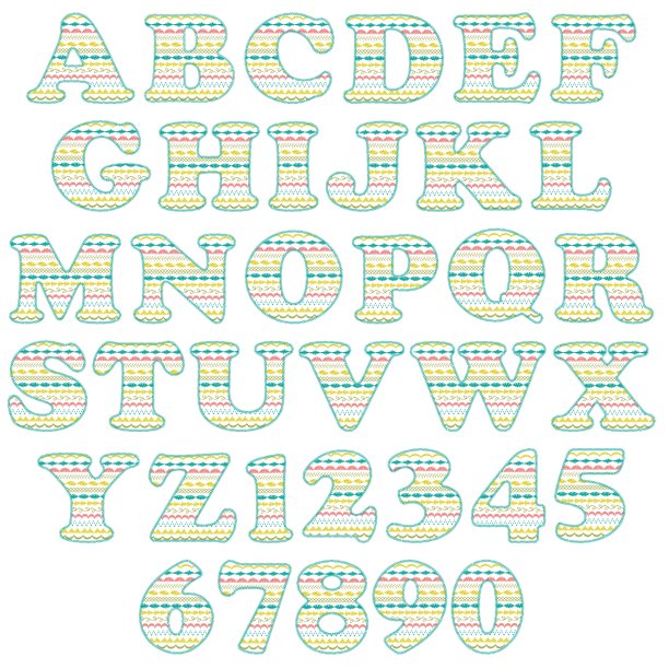 绣花针法字母图片下载