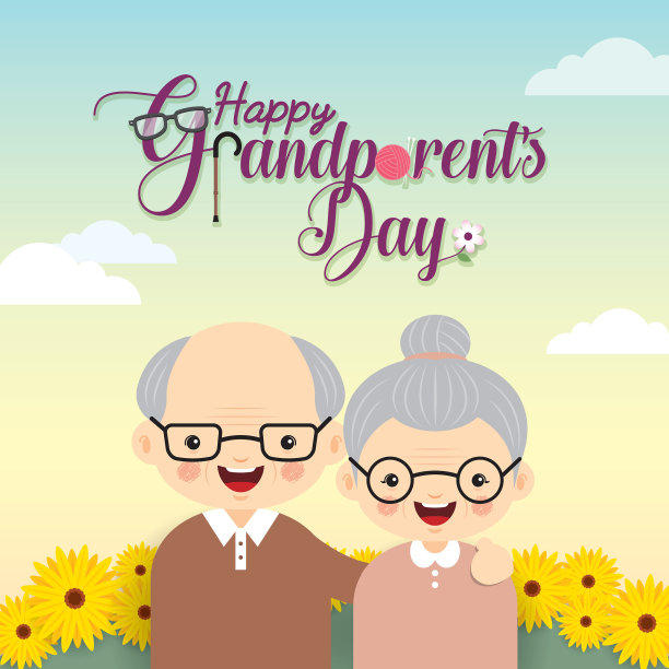 祖父母节-卡通老夫妇图片下载