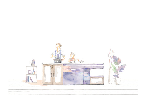 厨房里的风景图片下载