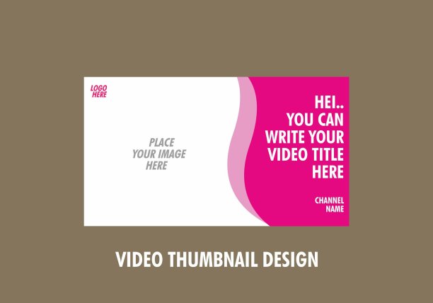 丰富多彩的和独特的可编辑视频缩略图设计图片下载