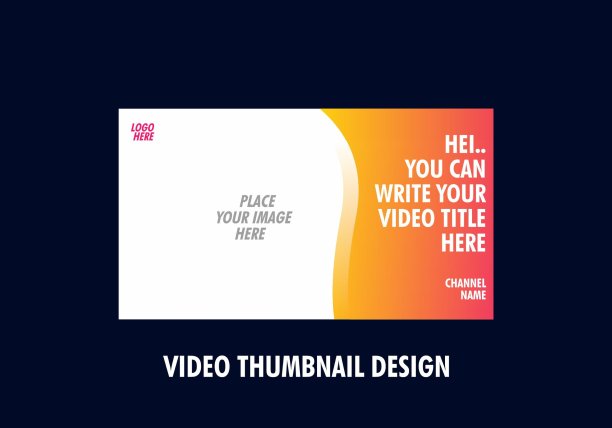 丰富多彩的和独特的可编辑视频缩略图设计图片下载