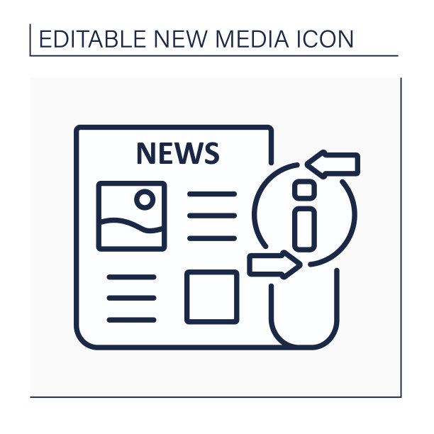 报纸线性图标图片下载