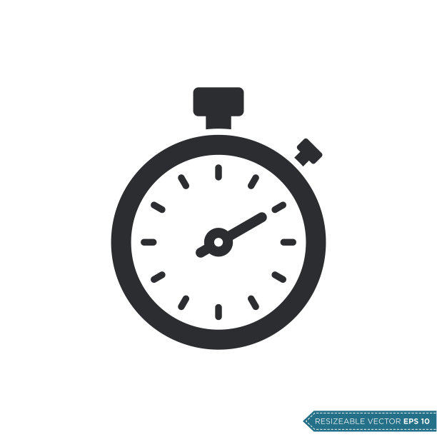 秒表图标矢量模板平面设计图片下载