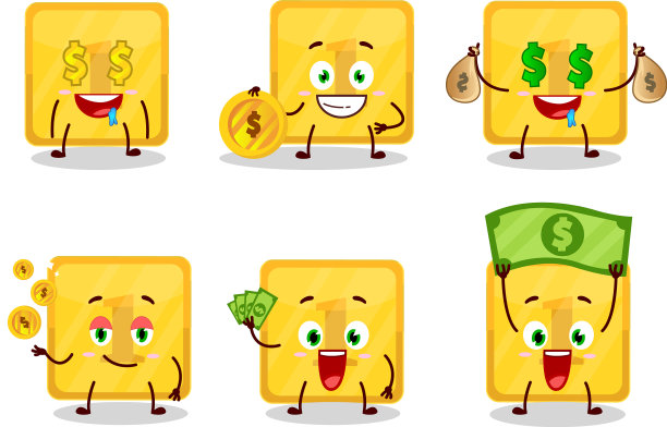 第一个金色按钮的卡通人物很可爱图片下载