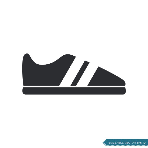休闲运动鞋图标矢量模板平面设计图片下载
