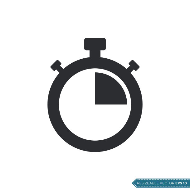 秒表图标矢量模板平面设计图片下载