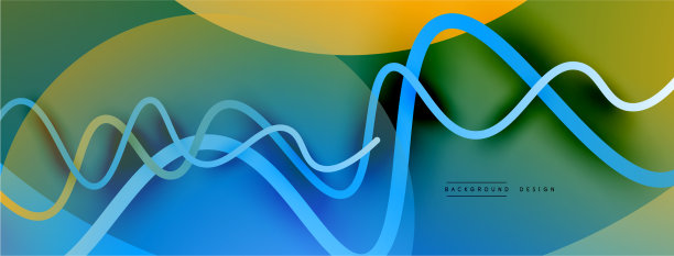 抽象梯度背景与波浪线图片下载