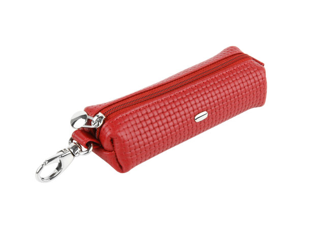 红色管家女皮革昂贵的公文包隔离在白色图片下载