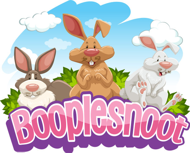 许多兔子的卡通形象与booplesnoot图片下载