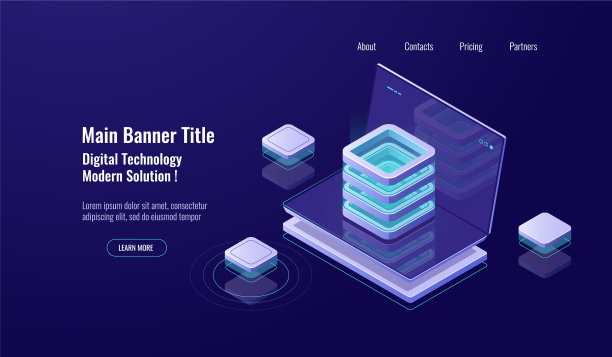 服务器机房云存储等距图标数据库图片下载