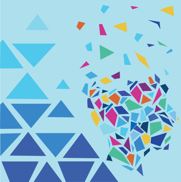 彩色壁纸图像破碎效果设计图片下载