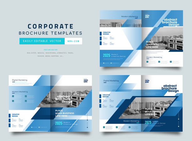 一套公司书籍封面设计模板A4页图片下载