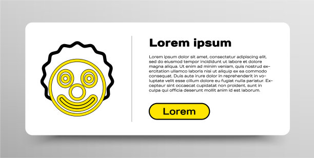 线小丑头图标隔离在白色背景图片下载