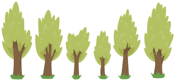 以卡通风格设置绿树图片下载