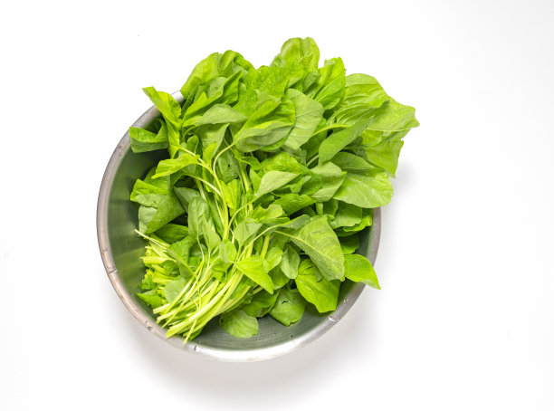 把菠菜放在铝碗里图片下载