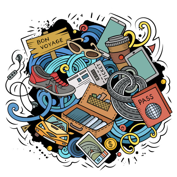 旅行的涂鸦图片下载
