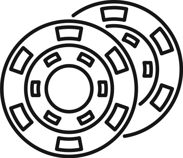 赌场筹码轮廓扑克游戏图标图片下载