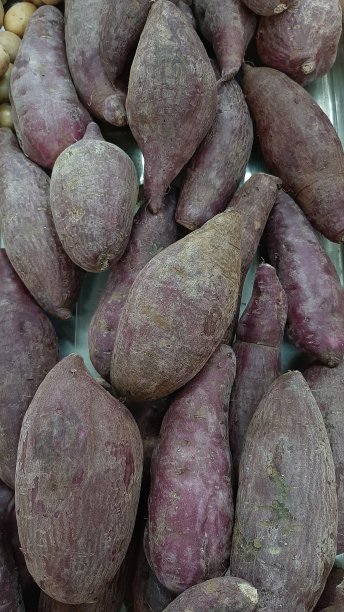 这是一张准备出售的紫皮红薯的照片图片下载