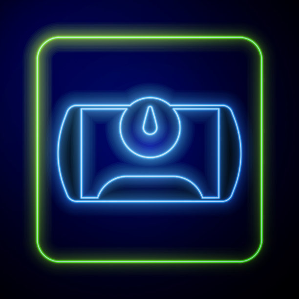 发光的霓虹灯油箱汽车图标隔离图片下载