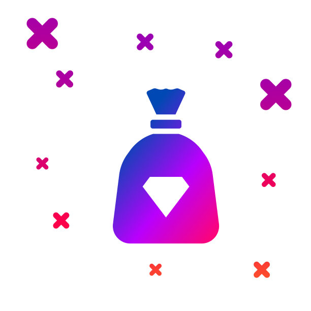 彩色袋子与宝石图标隔离在白色图片下载