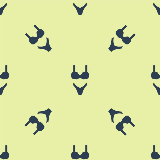 蓝色夏日沙滩泳装图标隔离无缝图片下载