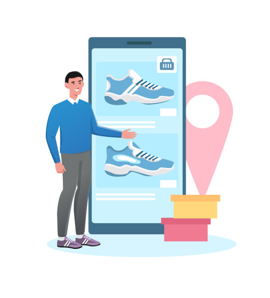 微笑的男主角正在卖新鞋图片下载