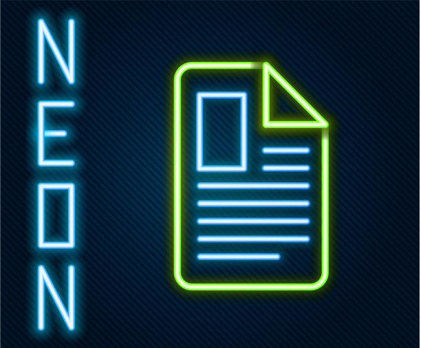发光的霓虹灯线文件文件图标隔离上图片下载