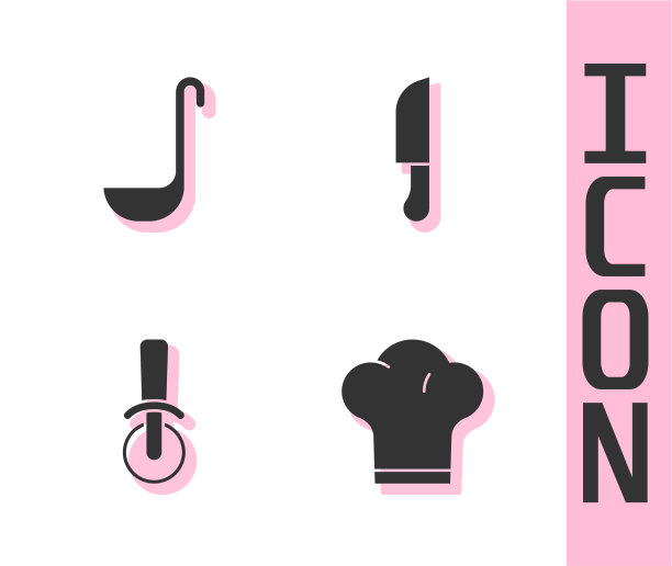 准备厨师帽、厨房勺、披萨刀和餐刀图片下载