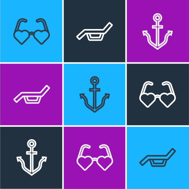 设线心形爱情眼镜锚和图片下载