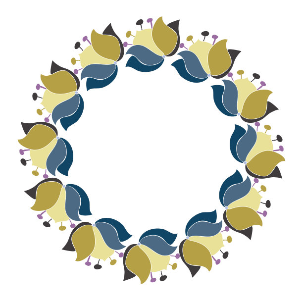 孤立设计植物可爱花环图片下载